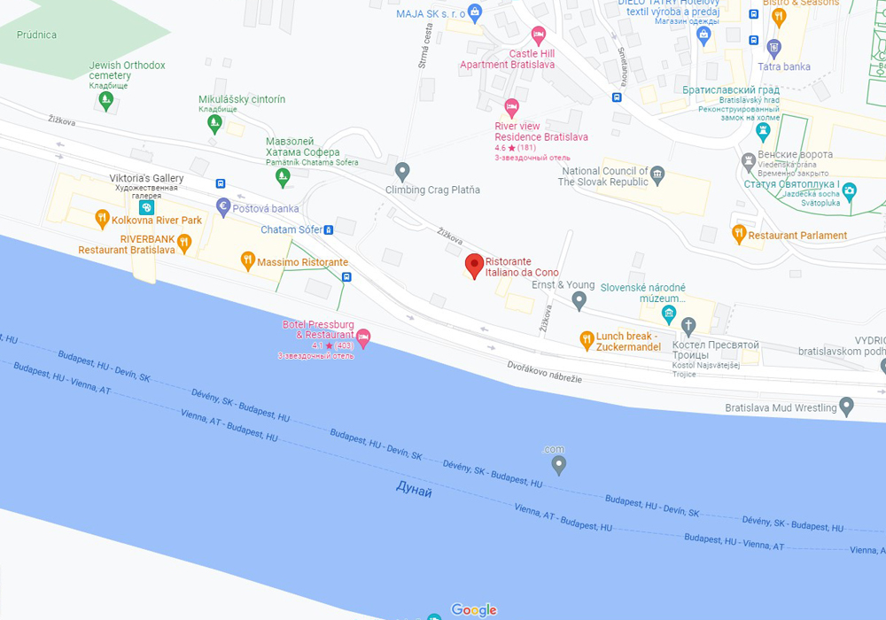Сеть ресторанов в Братиславе - DaCono (на карте)