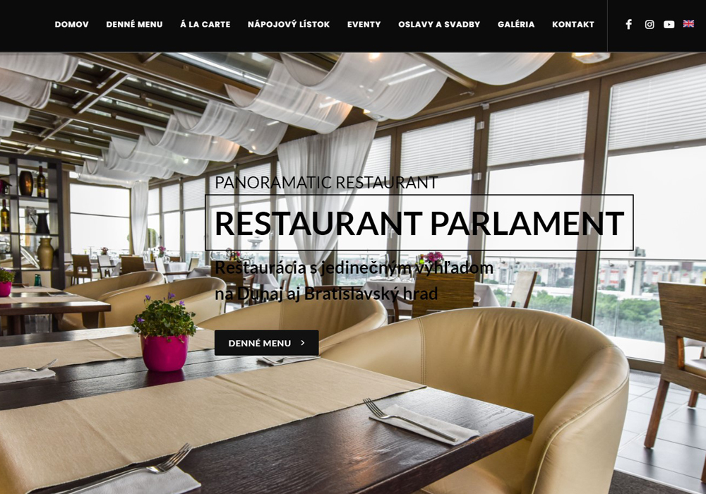 Ресторан в Братиславе - Parlament (сайт)