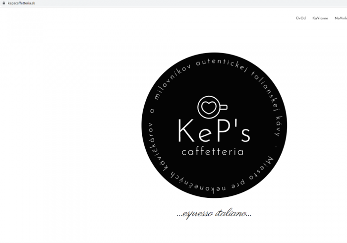 Кофейня KeP’s caffetteria в Братиславе - сайт